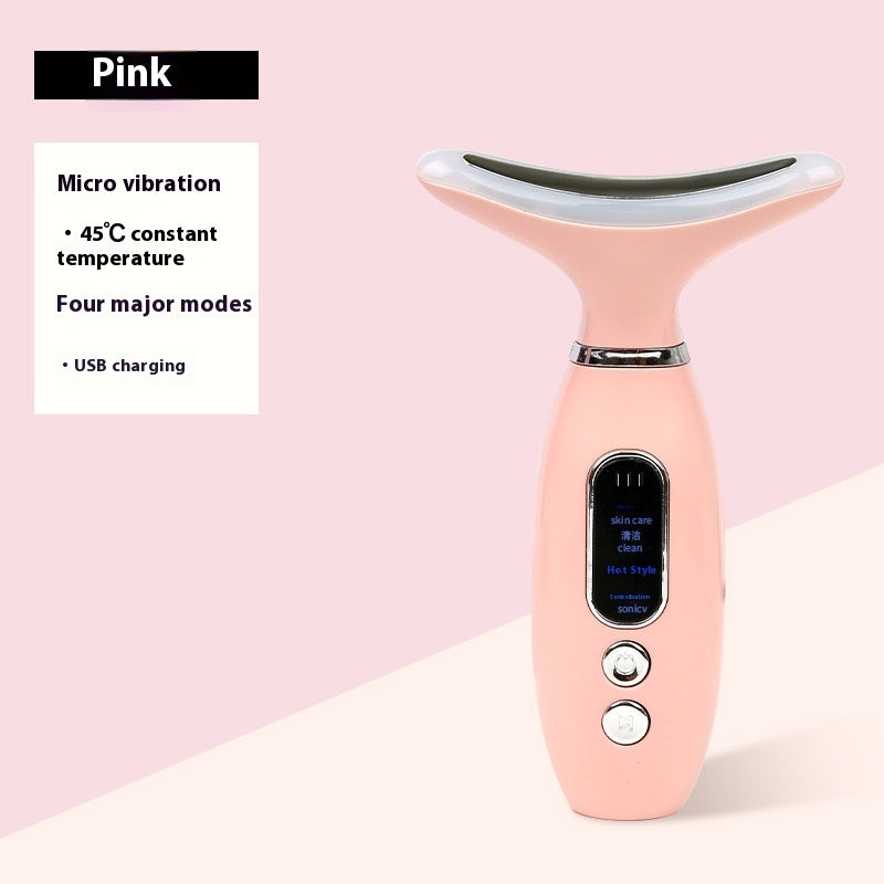 Neck Beauty Instrument Charging Color Light V Face Massage Instrument