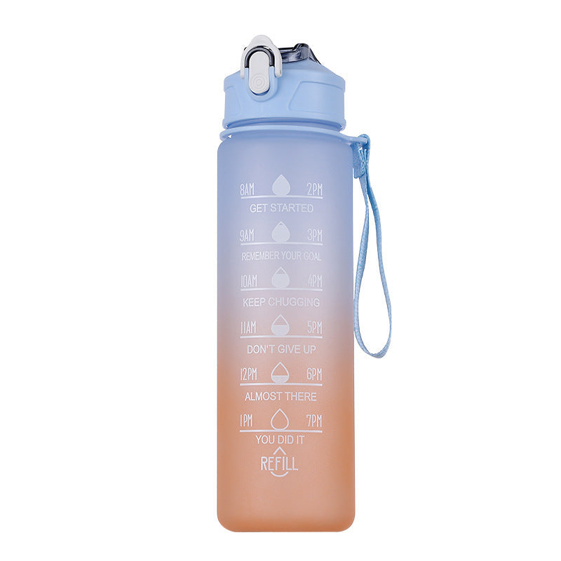 MotiveFlow 750ml Gradient Water Bottle: Vibrant Colors and Inspiring Labels