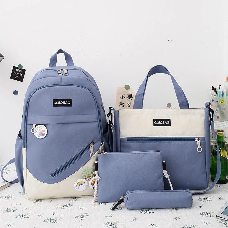 School Bag Female Korean Version High School Students Lightweight All-match Junior High School Students Backpack Large-capacity Campus Primary School Students Backpack Tide