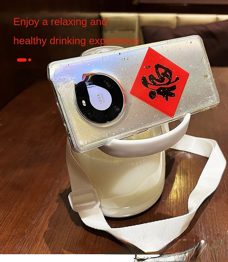Women Large-capacity Straw Cup Boys , Big Belly High-value Net Red Summer Plastic Water Cup 2022 New Water Bottle