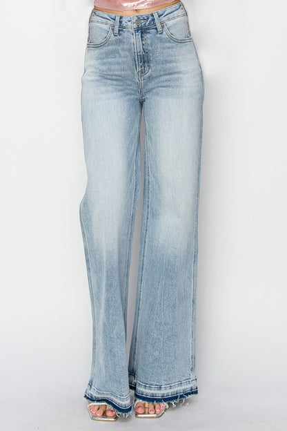 Risen Full Size High Rise Wide Leg Jeans