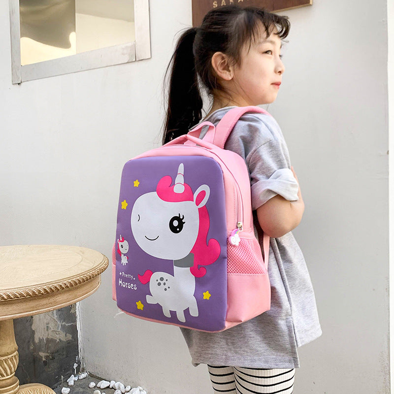 Children&#039;s School Bag Boys And Girls Dinosaur Cartoon Cute Kindergarten Backpack Ultralight Waterproof Unicorn Backpack