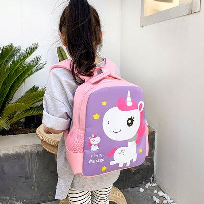 Children&#039;s School Bag Boys And Girls Dinosaur Cartoon Cute Kindergarten Backpack Ultralight Waterproof Unicorn Backpack