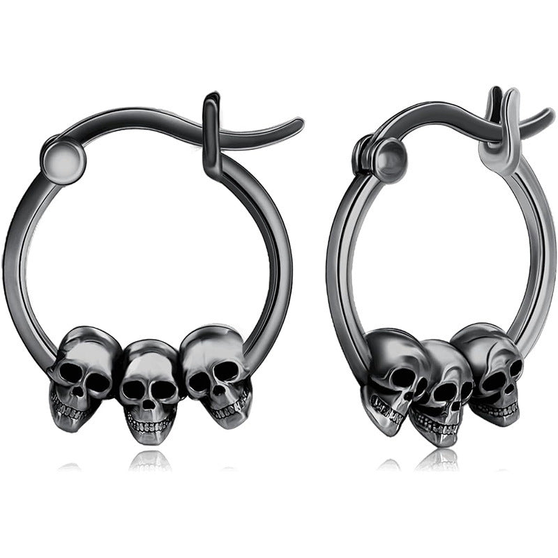 Halloween Retro Skull Ear Clips Earrings