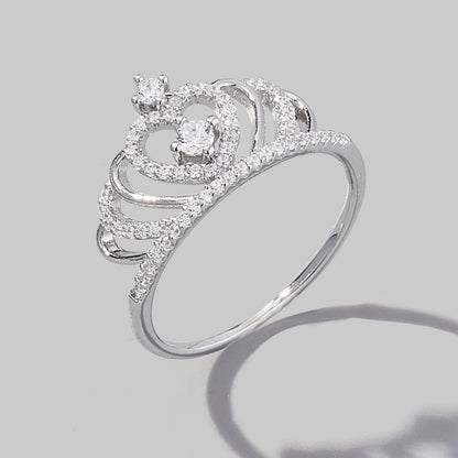 Crown Shape Zircon 925 Sterling Silver Ring