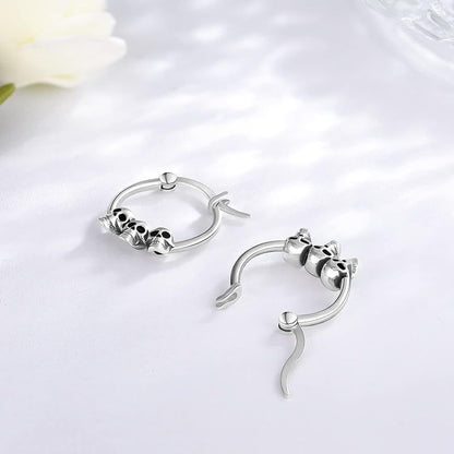 Halloween Retro Skull Ear Clips Earrings